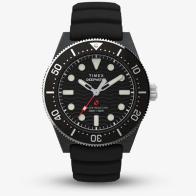 Timex Mens Deep Water Reef Black Rubber Strap Watch TW2Y02200