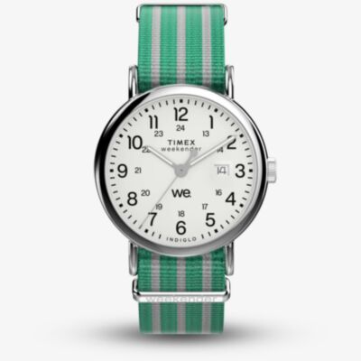 Timex Mens Weekender Green Fabric Strap Watch TW2Y08800