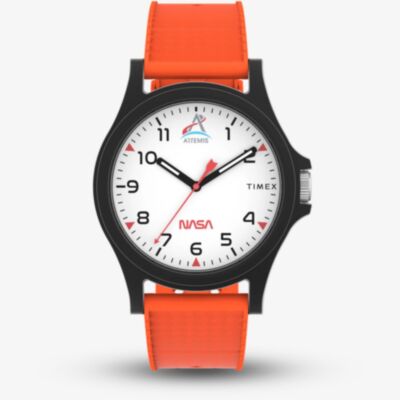 Timex Mens Main Street NASA Artemis Orange Rubber Strap Watch TW2Y13000