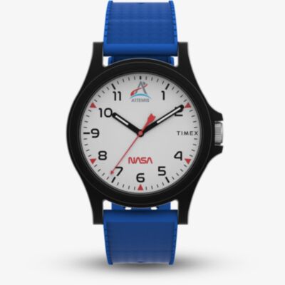 Timex Mens Main Street NASA Artemis Blue Rubber Strap Watch TW2Y13100