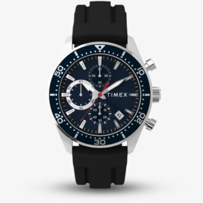 Timex Mens Ridgefield Chronograph Blue Rubber Strap Watch TW2Y62300