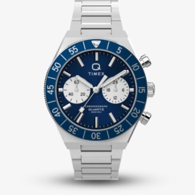 Timex Mens Q Continental Chronograph Blue Dial Watch TW2Y55900