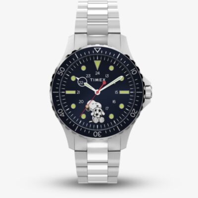 Timex x Peanuts Mens Snoopy Soccer Blue Bracelet Watch TW2Y53900