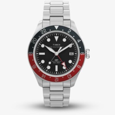 Timex Mens Waterbury Heritage Stainless Steel Red & Blue Bezel Watch TW2Y60600