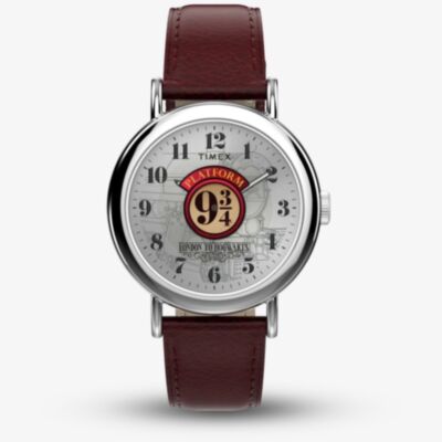 Timex Unisex Weekender Harry Potter x Platform 9 3/4 Brown Leather Strap Watch TW2Y76200