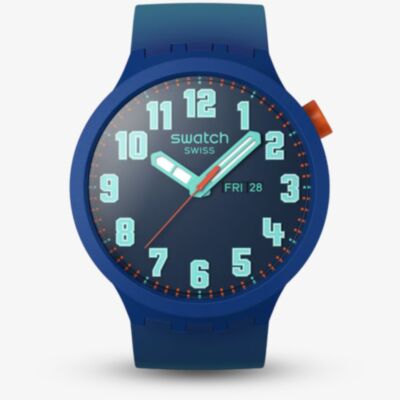 Swatch Mens Essentially Bold Blue Watch SB01N700
