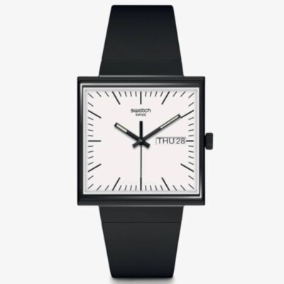 Swatch What If Square Black Watch SO34B700