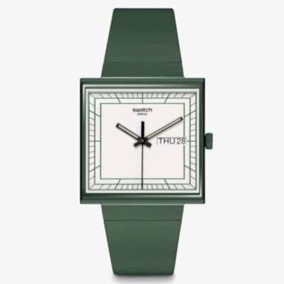 Swatch What If Square Green Watch SO34G700