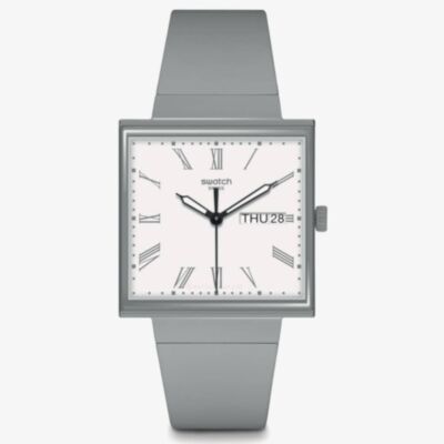 Swatch What If Square Grey Watch SO34M700