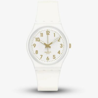 Swatch White Bishop White Gold Strap Watch SO28W106-S14