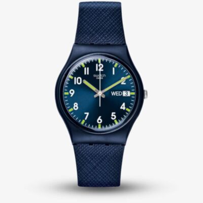 Swatch Unisex Sir Blue Rubber Strap Watch SO28N702