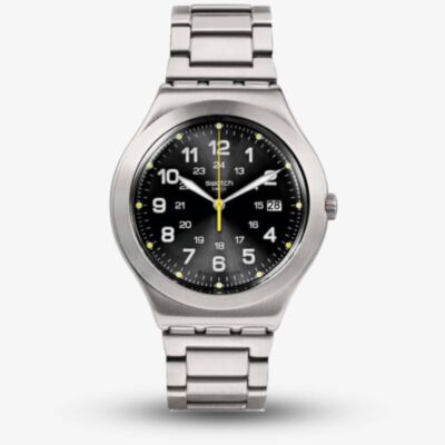 Swatch Happy Joe Lime Black Dial Stainless Steel Bracelet Watch YWS439GC