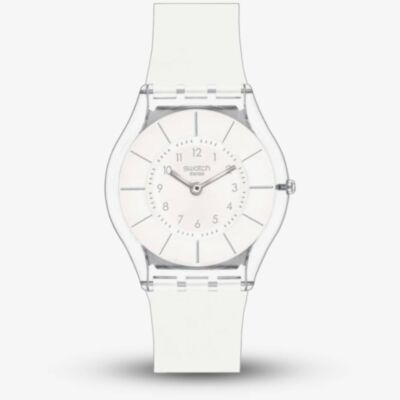 Swatch White Classiness Rubber Strap Watch SS08K102-S14
