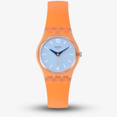 Swatch View From A Mesa Orange & Light Blue Watch LO116
