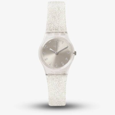 Swatch Unisex Silver Glistar Too Strap Watch LK343E