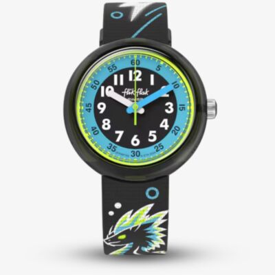 Flik Flak Boys Mystic Dragon Black Fabric Strap Watch FPNP159