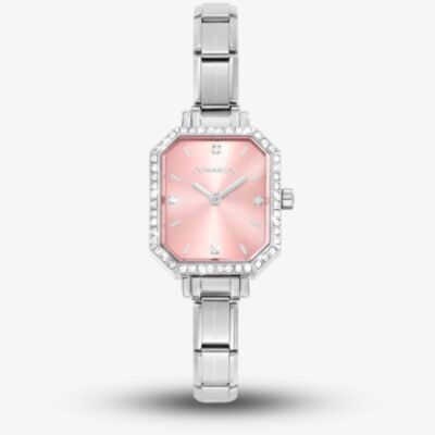 Nomination Paris Pink Dial Crystal Bezel Watch 076036/014