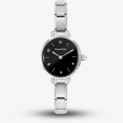 Nomination Time Stainless Steel & Black Oval Dial Watch 076038/012