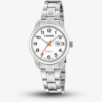 Calypso Ladies Junior Silver Stainless Steel Watch K5873/1