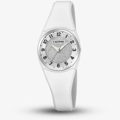Calypso Ladies Silver Rubber Watch K5752/1