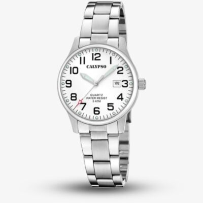 Calypso Ladies Basic White Stainless Steel Watch K5861/1