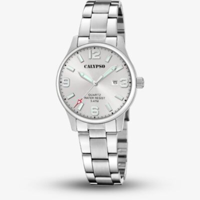 Calypso Ladies Grey Stainless Steel Watch K5861/2