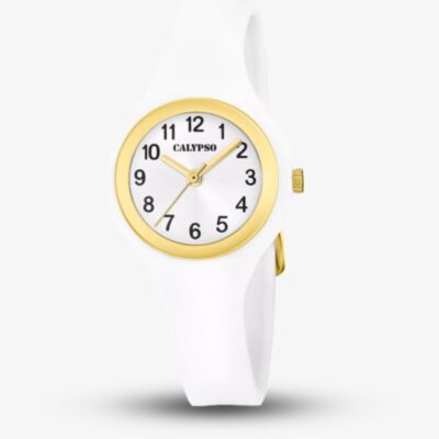Calypso Ladies Trendy White Rubber Strap Watch K5877/1
