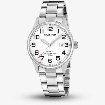 Calypso Mens White Stainless Steel Watch K5860/1