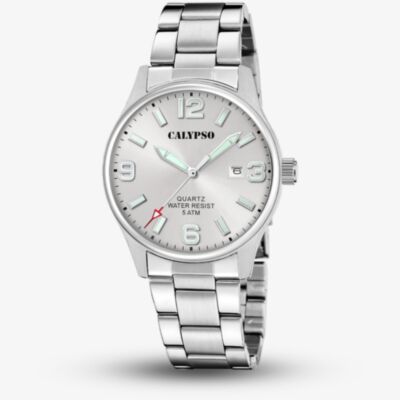 Calypso Mens Silver Stainless Steel Watch K5860/2