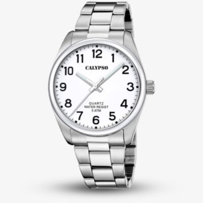 Calypso Mens Basic White Stainless Steel Watch K5862/1