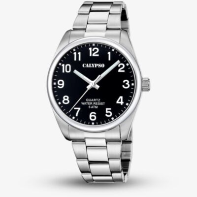 Calypso Mens Casual Black Stainless Steel Watch K5862/4