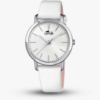 Lotus Ladies White Leather Strap White Dial Watch L18738/1