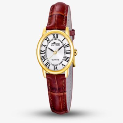 Lotus Ladies 2Gether Gold Plated Red Leather Strap Watch L19019/1