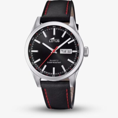 Lotus Mens Classic Black Leather Strap Watch L18671/4