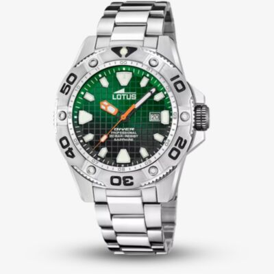 Lotus Mens Diver Green Dial Watch L18929/F