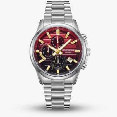 Lee Cooper Mens Red Dial Bracelet Watch LC08451.380
