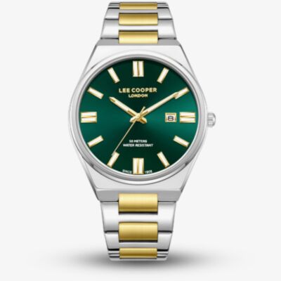 Lee Cooper Mens Green Dial Two Tone Bracelet Watch LC08262.270