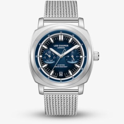 Lee Cooper Mens Blue Dial Mesh Bracelet Watch LC08377.399