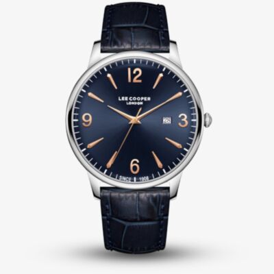 Lee Cooper Mens Blue Dial Leather Strap Watch LC08379.399