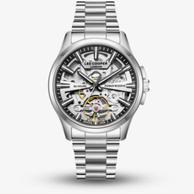 Lee Cooper Mens Skeleton Dial Automatic Bracelet Watch LC08311.350