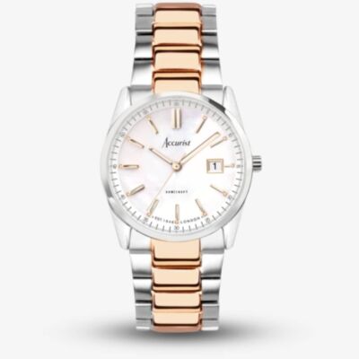 Accurist Everyday Two Tone Mother Of Pearl Watch 74004