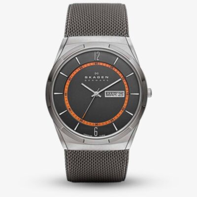 Skagen Titanium Grey Mesh Black And Orange Watch SKW6007