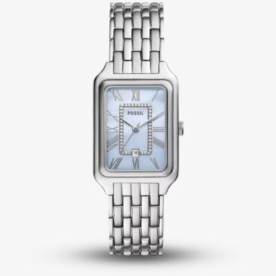 Fossil Ladies Raquel Three Hand Blue Mother Of Pearl Dial Watch ES5402