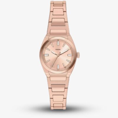Fossil Ladies Everett Rose Gold Dial Bracelet Watch ES5491