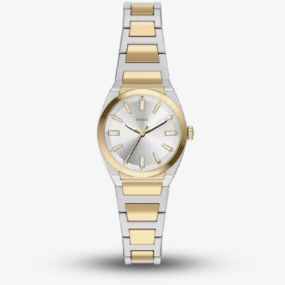 Fossil Ladies Everett Silver Dial Two Tone Bracelet Watch ES5494