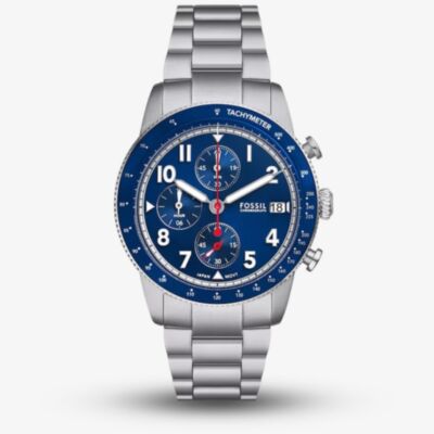 Fossil Mens Sport Tourer Chronograph Blue Dial Watch FS6047