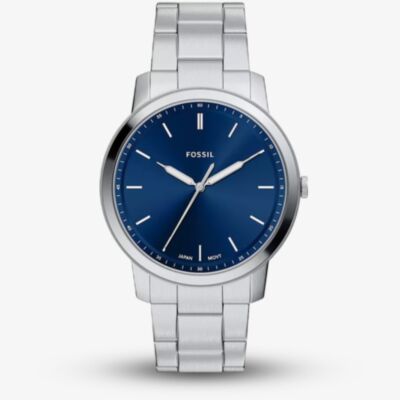 Fossil Mens Minimalist Blue Dial Bracelet Watch FS6180