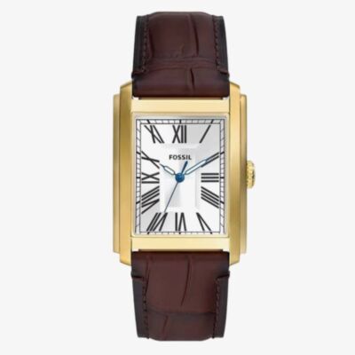 Fossil Carraway Mens Brown Leather Watch 