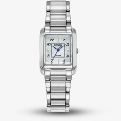 Citizen Ladies L Bianca Silver Tone Rectangle Dial Watch EW5600-52D