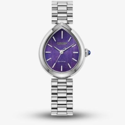 Citizen Ladies L Rainell Purple Dial Stainless Steel Watch EM1200-55X